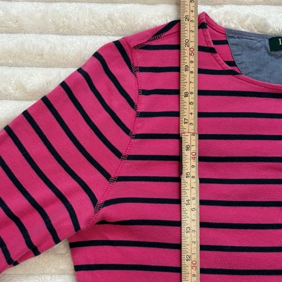 LAUREN Ralph Lauren Button Down Henley Blouse Pink Navy Blue Small - Picture 8 of 9